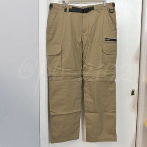 BC Clothing Men's Convertible‎ Stretch Cargo Hiking Pants Shorts TAN